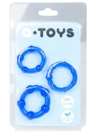 Набор из 3 синих эрекционных колец A-toys - A-toys - в Костроме купить с доставкой
