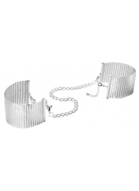 Серебристые наручники-браслеты Desir Metallique Handcuffs - Bijoux Indiscrets - купить с доставкой в Костроме