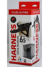 Насадка-фаллоимитатор на кожаных трусиках Harness Ultra Realistic 6,5  - 18,5 см. - LOVETOY (А-Полимер) - купить с доставкой в Костроме