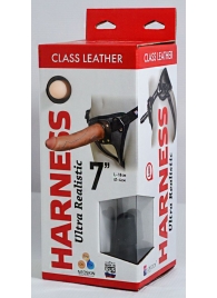 Насадка-фаллоимитатор на кожаных трусиках Harness Ultra Realistic 7  - 18 см. - LOVETOY (А-Полимер) - купить с доставкой в Костроме