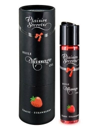 Массажное масло с ароматом клубники Huile de Massage Gourmande Fraise des Bois - 59 мл. - Plaisir Secret - купить с доставкой в Костроме
