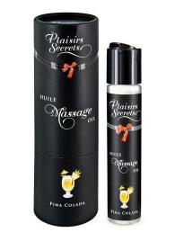 Массажное масло с ароматом пина колады Huile de Massage Gourmande Pina Colada - 59 мл. - Plaisir Secret - купить с доставкой в Костроме