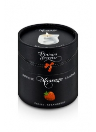 Массажная свеча с ароматом клубники Bougie de Massage Gourmande Fraise - 80 мл. - Plaisir Secret - купить с доставкой в Костроме