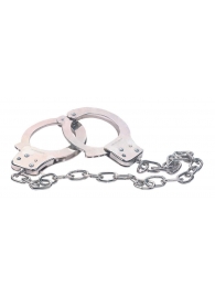 Наручники из металла с длинной цепочкой CHROME HANDCUFFS METAL HANDCUFFS W. KEY - NMC - купить с доставкой в Костроме