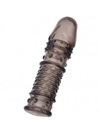 Дымчатая закрытая насадка ToyFa XLover с чешуйками и пупырышками - 13,5 см. - ToyFa - в Костроме купить с доставкой