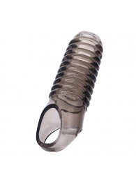 Дымчатая насадка с рёбрышками и подхватом мошонки ToyFa XLover - 12,5 см. - ToyFa - в Костроме купить с доставкой