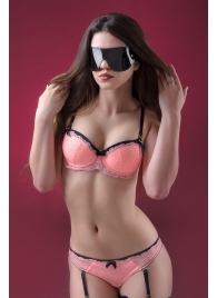 Чёрная лаковая маска на глаза - БДСМ Арсенал - купить с доставкой в Костроме