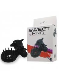 Чёрное эрекционное виброкольцо Sweet Ring с дельфинчиком - Baile - в Костроме купить с доставкой