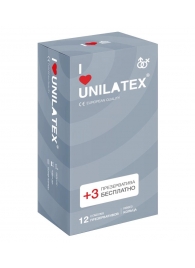 Презервативы с рёбрами Unilatex Ribbed - 12 шт. + 3 шт. в подарок - Unilatex - купить с доставкой в Костроме