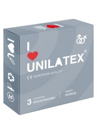 Презервативы с рёбрами Unilatex Ribbed - 3 шт. - Unilatex - купить с доставкой в Костроме
