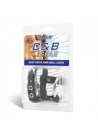 Утяжка на пенис на замочке Duo Cock And Ball Lock - BlueLine - купить с доставкой в Костроме