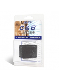Чёрная утяжка на мошонку 1  Velcro Ball Stretcher - BlueLine - купить с доставкой в Костроме