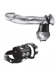 Утяжка на пенис и мошонку Cock Ring With 1.5  Ball Stretcher And Optional Weight Ring - BlueLine - купить с доставкой в Костроме
