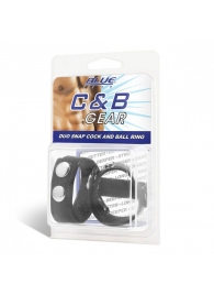 Утяжка на пенис с клёпками Duo Snap Cock And Ball Ring - BlueLine - купить с доставкой в Костроме