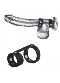 Утяжка на пенис с клёпками Duo Snap Cock And Ball Ring - BlueLine - купить с доставкой в Костроме