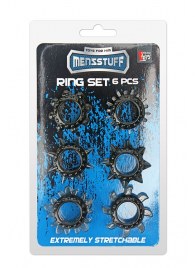 Набор из 6 дымчатых эрекционных колец MENZSTUFF 6PC STRECHEABLE RING SET - Dream Toys - в Костроме купить с доставкой