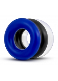 Набор из 3 разноцветных колец Stay Hard Donut Rings - Blush Novelties - в Костроме купить с доставкой