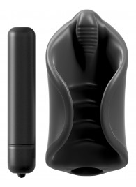 Чёрный мастурбатор Vibrating Silicone Stimulator с вибрацией - Pipedream - в Костроме купить с доставкой