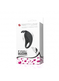Чёрное эрекционное кольцо с вибрацией Rabbit Vibrator - Baile - в Костроме купить с доставкой