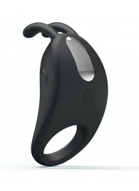 Чёрное эрекционное кольцо с вибрацией Rabbit Vibrator - Baile - в Костроме купить с доставкой