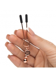 Золотистые зажимы для сосков и клитора All Sensation Nipple and Clitoral Chain - Fifty Shades of Grey - купить с доставкой в Костроме