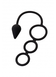 Тройное эрекционное кольцо с анальным хвостом Drop S-size - Erotist Adult Toys - в Костроме купить с доставкой