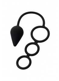 Тройное эрекционное кольцо с анальным хвостом Drop M-size - Erotist Adult Toys - в Костроме купить с доставкой