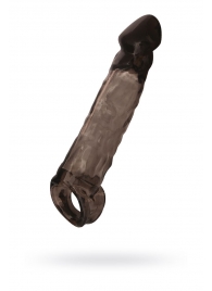 Чёрная насадка на пенис Tс подхватом - 19,5 см. - ToyFa - в Костроме купить с доставкой