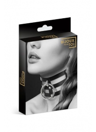 Чёрный тройной чокер с большим кольцом - Bijoux Pour Toi - купить с доставкой в Костроме