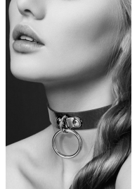 Узенький ошейник из полиуретана с кольцом - Bijoux Pour Toi - купить с доставкой в Костроме