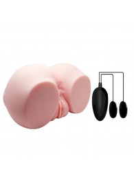 Телесный мастурбатор с двумя любовными тоннелями и вибрацией - Baile - в Костроме купить с доставкой