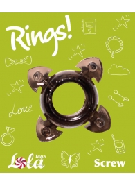 Чёрное эрекционное кольцо Rings Screw - Lola Games - в Костроме купить с доставкой