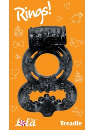 Чёрное эрекционное кольцо Rings Treadle с подхватом - Lola Games - в Костроме купить с доставкой