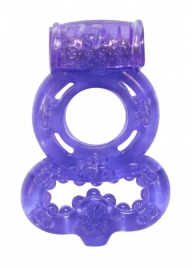 Фиолетовое эрекционное кольцо Rings Treadle с подхватом - Lola Games - в Костроме купить с доставкой