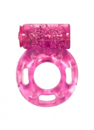 Розовое эрекционное кольцо с вибрацией Rings Axle-pin - Lola Games - в Костроме купить с доставкой