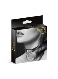 Черный чокер с двумя кольцами - Bijoux Pour Toi - купить с доставкой в Костроме