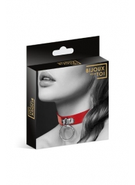 Красный узенький чокер с кольцом - Bijoux Pour Toi - купить с доставкой в Костроме