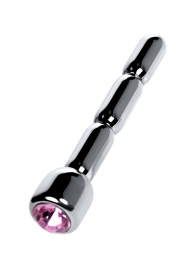 Серебристый уретральный плаг со стразом - 7 см. - ToyFa - купить с доставкой в Костроме