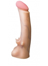 Телесная насадка REAL Standard с усиками на основании - 19 см. - LOVETOY (А-Полимер) - купить с доставкой в Костроме