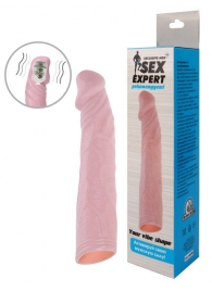 Телесная насадка с вибрацией Sex Expert - 18 см. - Sex Expert - в Костроме купить с доставкой