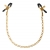 Чёрные с золотом зажимы на соски Gold Chain Nipple Clamps - Pipedream - купить с доставкой в Костроме
