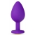 Фиолетовая анальная пробка Bling Plug Large с золотистым стразом - 9,5 см. - Blush Novelties - купить с доставкой в Костроме