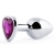 Серебристая анальная пробка с фиолетовым кристаллом-сердечком - 8 см. - Anal Jewelry Plug - купить с доставкой в Костроме
