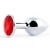 Серебристая анальная пробка с красным стразом - 7,2 см. - Anal Jewelry Plug - купить с доставкой в Костроме