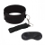 Черный ошейник с длинным поводком Collar and Leash Set - Lux Fetish - купить с доставкой в Костроме