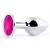 Серебристая анальная пробка с малиновым кристаллом - 7,2 см. - Anal Jewelry Plug - купить с доставкой в Костроме