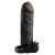 Чёрная вибронасадка с кольцом Vibrating Real Feel 2 Extension - 16 см. - Pipedream - в Костроме купить с доставкой