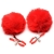 Красные зажимы на соски с помпонами Pom Pom - XR Brands - купить с доставкой в Костроме