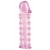 Гелевая розовая насадка на фаллос с шипами - 12 см. - Toyfa Basic - в Костроме купить с доставкой
