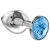 Большая серебристая анальная пробка Diamond Light blue Sparkle Large с голубым кристаллом - 8 см. - Lola Games - купить с доставкой в Костроме